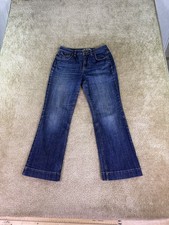 Lands' End Women's Original Fit Modern Waist Boot Leg Blue Jeans Sz 6 28x27 F078