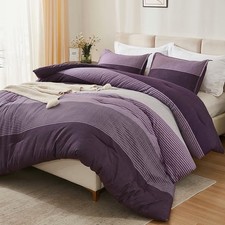 Litanika Purple Comforter Set Oversized Queen - 3 Pieces Lightweight Pur/Green