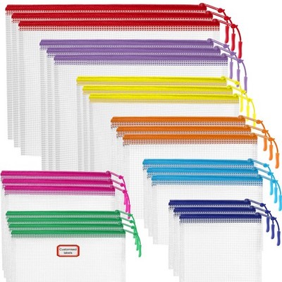 25 PCS Mesh Zipper Pouch Bags Organization Toy Classroom Travel Home Storage