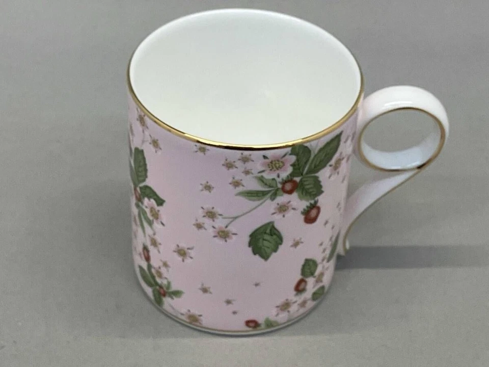 WEDGWOOD 野生草莓开花杯和碟子套装黄色粉红色罕见带盒日本 — 第 2/4 张图片
