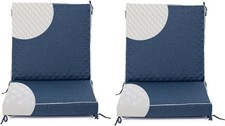 Outdoor Deep Seat Cushion Set for Chair Sofa Couch Navy Blue 24x24In 2 Pack 