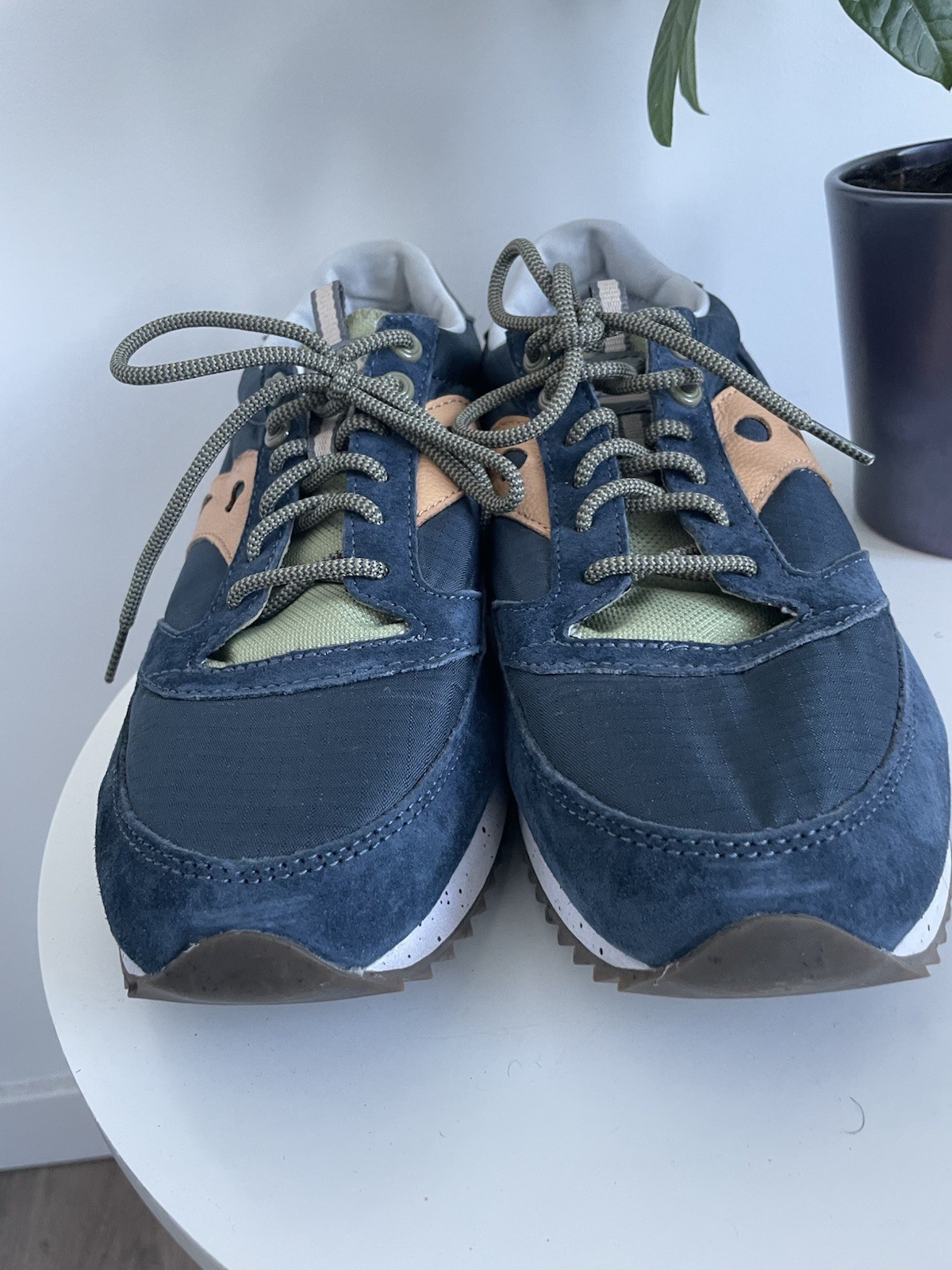 Men Size 11 Saucony Shoes Jazz 81 Peak Premium Navy Suede Accent S70675-2 thumbnail 6