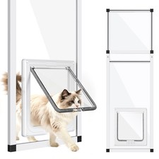 Vertical Cat Door for Sash Window Height  41"-62", White