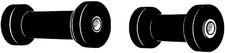 5" Black Rubber Spool Roller - Made in USA, Durable Natural Rubber