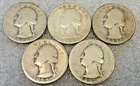 DEALER LOT (5) 1932-D WASHINGTON SILVER QUARTERS (3199)