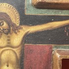 Antique Painted Wood San Damiano Style Crucifix Italian Religious Icon — photo 3
