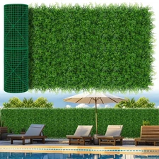 40"x120"(33.33 SQFT) Artificial Hedge Grass Wall Roll Panels, Green Wall Pane...