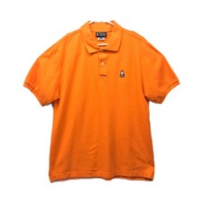 Psycho Bunny Polo Logo Orange Pima Cotton Short Sleeve Shirt Mens 7 Size Large