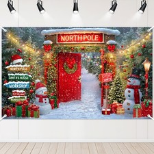 Fondo navide o para fotograf a pancarta de la casa de Pap  Noel en el Polo Norte