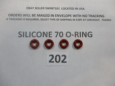202 Silicone O-ring 70 durometer. 1/4" ID x 1/2" OD x 1/8" thick. Quan 4.