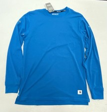 New Carhartt Long Sleeve Men's Sz Sm LWD Moisture Wick Blue Relax Stretch shirt
