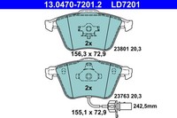 Bremsbelagsatz Scheibenbremse Ate Ceramic 13.0470-7201.2 FüR Audi A6 A4 B6 B7 C6