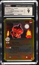 CGC 9 Team Magma's Claydol 33/95 EX Team Magma Vs Aqua Reverse Holo Pokemon Card