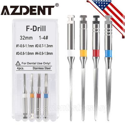AZDENT Dental Endodontic F Drill Reamers Endo Root Fiber Post Drills Reamer 32mm