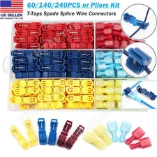 60/480PCS Insulated T-Taps Quick Splice Spade Terminal Kit Wire Crimp Connectors