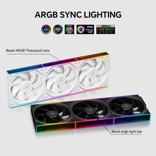 TL-M12QW X3 120mm PC Case Cooling Fans, Daisy-Chain | 2000RPM | ARGB | Dual I... - Afbeelding 4 van 7