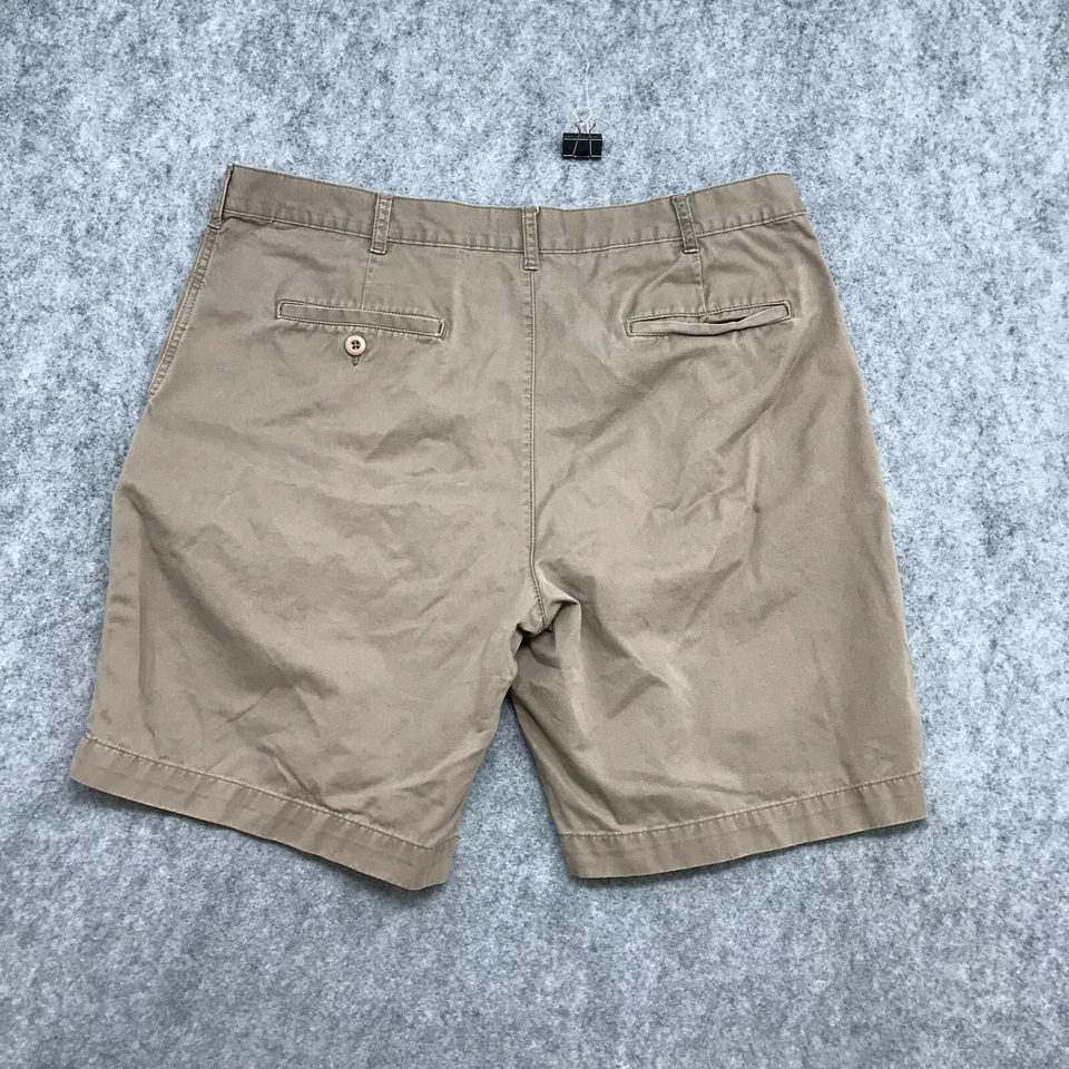 Pantalones Cortos Reed Edward Para Hombre Talla 38 Caqui Marrón Frente Plano Informales Bolsillos Cortados Foto 2 de 4