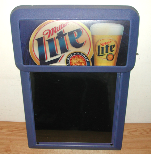 MILLER LITE BEER 22" X 31" MENÙ ILLUMINATO/INSEGNA SPECIALE PALMER PROMOZIONALE PROD. - Foto 5 di 13
