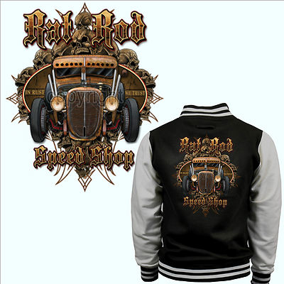  Varsity College Jacke Hot Rod Rockabilly Kustom Vintage Speed Shop *1077