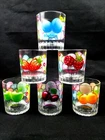 6 x VINTAGE PRINTED WINE JUICE WHISKY GLASSES CUP DRINKING PICNIC GARDEN GIFT