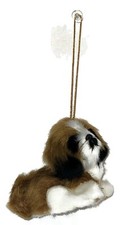 Furry DOG Animal Ornament - Style 4 - 3.5" with Gold Cord Holiday Decor SALE