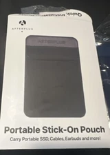 Afterplug 2-Pocket Pouch for Laptop with Reusable Adhesive, for Portable. Navy