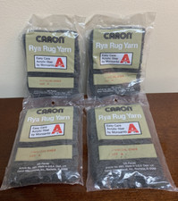 Lot of 4 Pre-Cut Caron Rya Rug Yarn Charcoal 0143 Latch Hook 320 Piece 0.5 oz