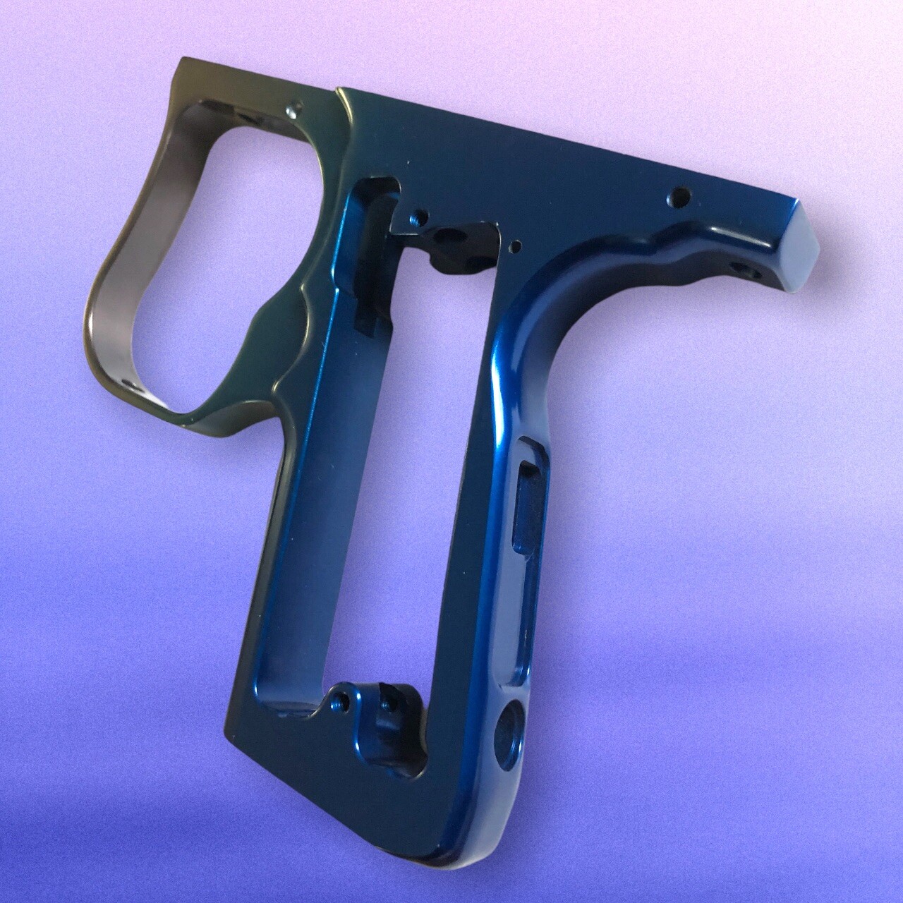 ANS Race Gun Autococker Grey/Blue Fade Trigger Frame Paintball Marker CAC