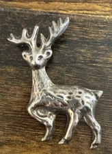 Vintage Miniature 925 Sterling Silver Buck Pendant With Magnificent Antlers