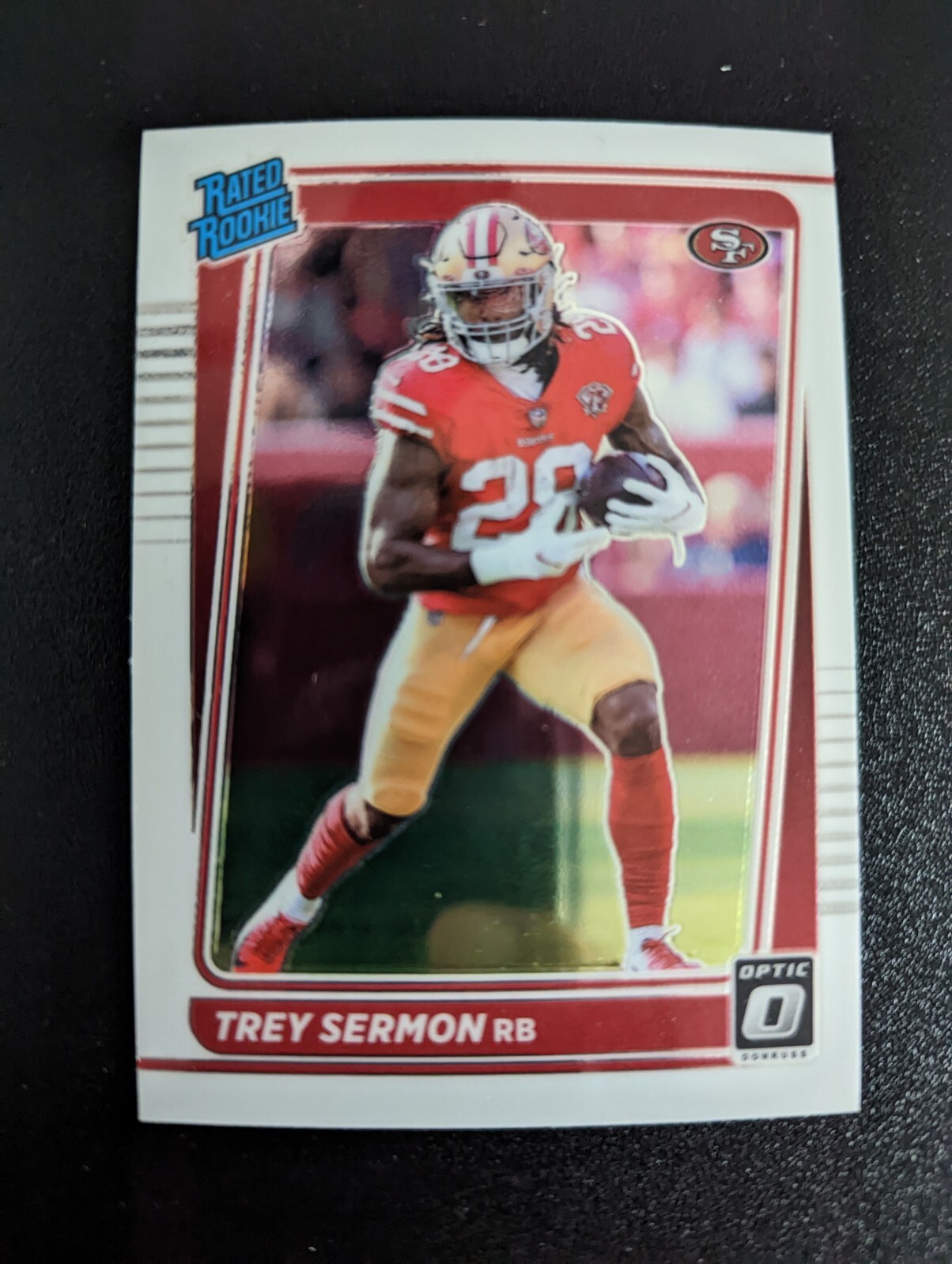 2021 Panini Donruss Optic Trey Sermon Rated Rookie Base #224 San Francisco 49ers