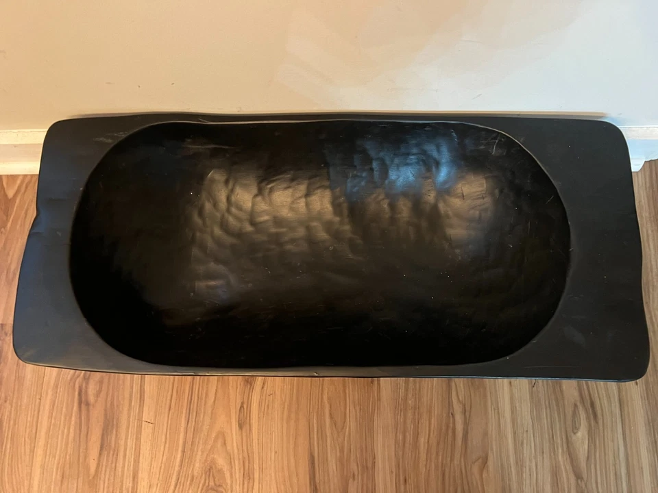 Bandeja para masa de madera negra Pottery Barn 31" x 14" x 7" de alto segura para alimentos Foto 2 de 4