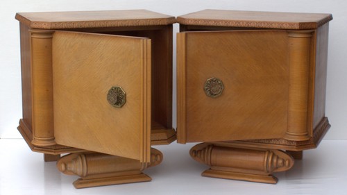 Antique 2 Art Deco Bedside Tables nightstands vanity end tables 1940's home deco - Picture 10 of 19