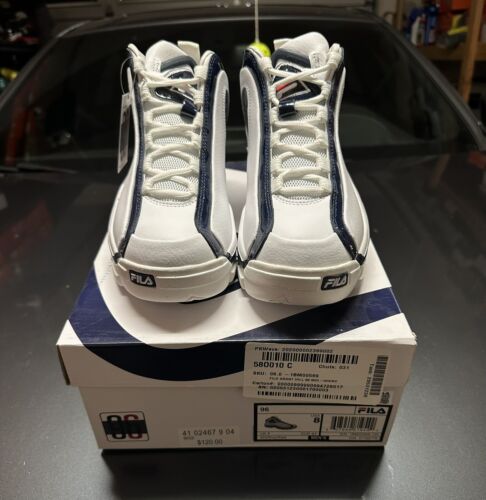 Zapatos de baloncesto FILA Grant Hill II 2 '96 blancos azul marino rojos 1BM00569-125 PARA HOMBRE TALLA 8 - Imagen 3 de 6