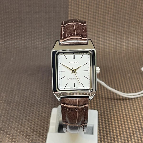 Casio LTP-V007L-7E2 Rechteck Braun Leder Analog Quarz Damen Dress Watch-image