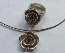 Charlotte 21 SET Kopf Anhänger große Super Rosen Silber 925 Ehinger Schwarz