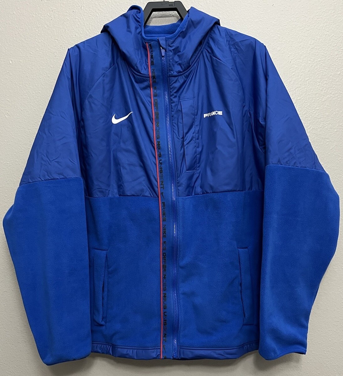 Nike France FFF Football Winterized Hooded Soccer Jacket Size XL