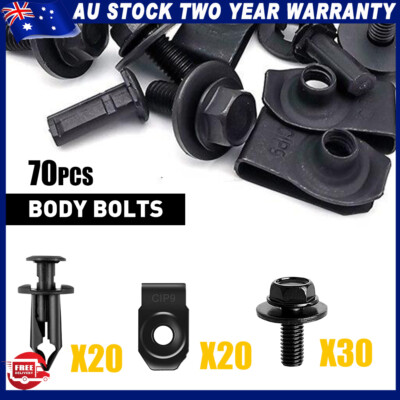 70PCS Car Body U-nut Clips Bumper Retainer Panel Auto Metal Push ...