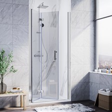 Elegant 36" W x 72" H Bi-Fold Shower Door Semi-Frameless 1/4" Tempered Glass