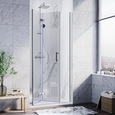 Elegant 36'' W x 72'' H Bi-Fold Shower Door Semi-Frameless 1/4'' Tempered Glass