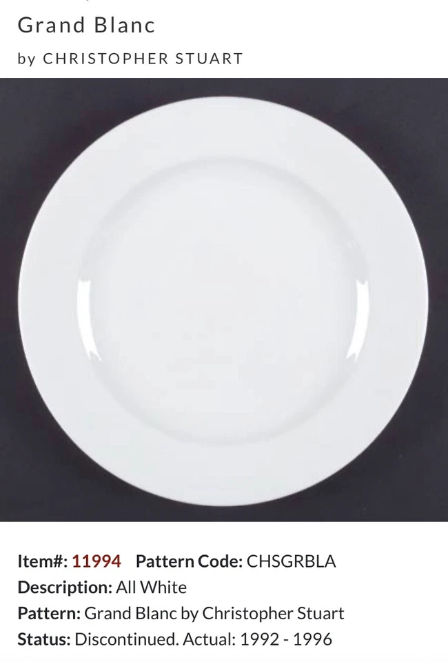 "Lote de 4 cuencos de sopa vintage Christopher Stewart GRAND BLANC 9"" blanco borde grande" Foto 3 de 4