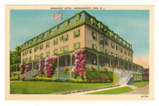 c1940 PC: Street View of Massasoit Hotel – Narragansett Pier, Rhode Island