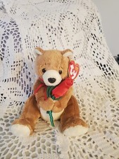 Ty Beanie Baby "Always" the Bear holding rose beanie plush 2004 