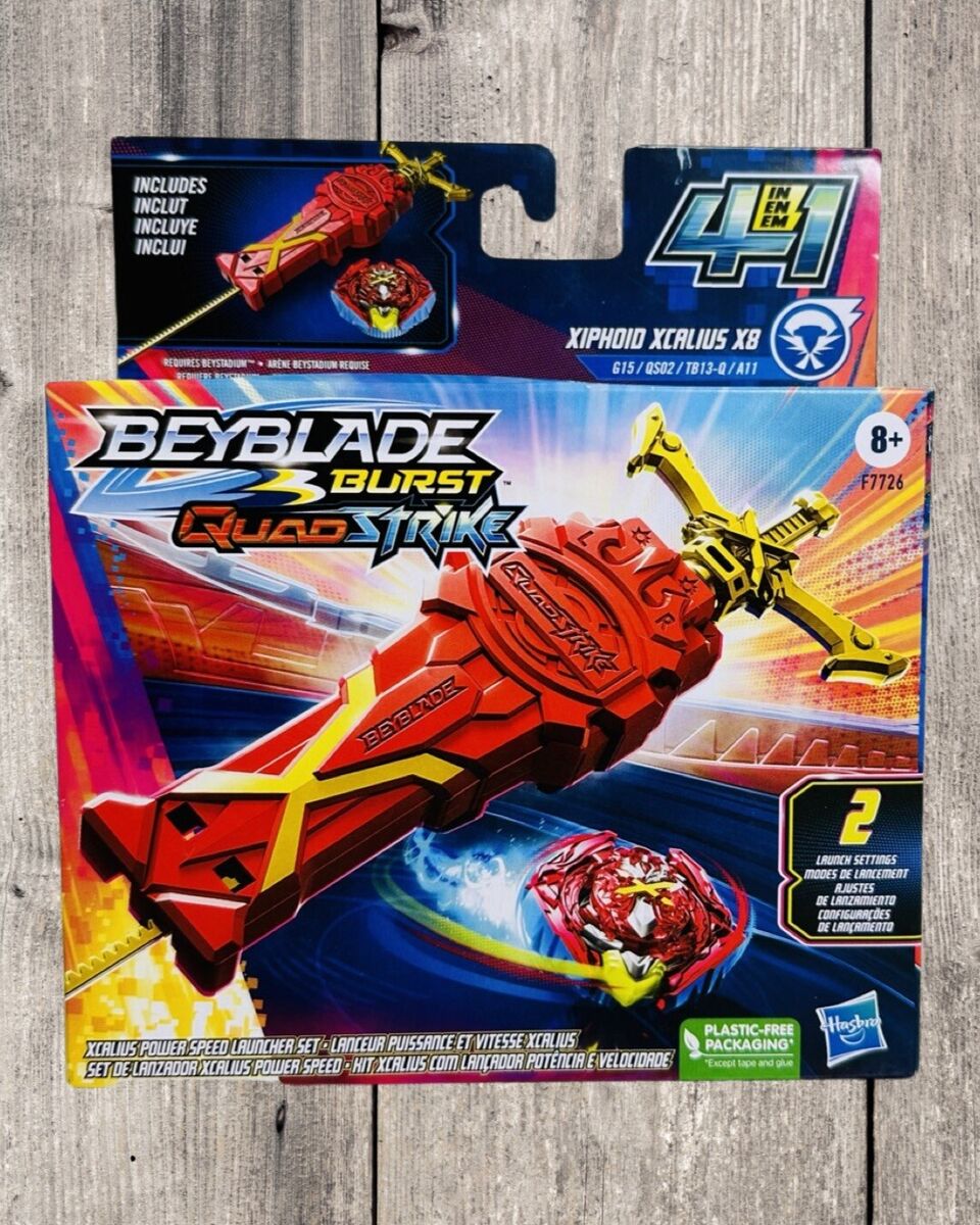 Beyblade Burst QuadStrike Xcalius Power Speed Launcher Pack, With