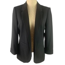 14 Isaac Mizrahi New York Women's Prague Black Blazer Open Front New