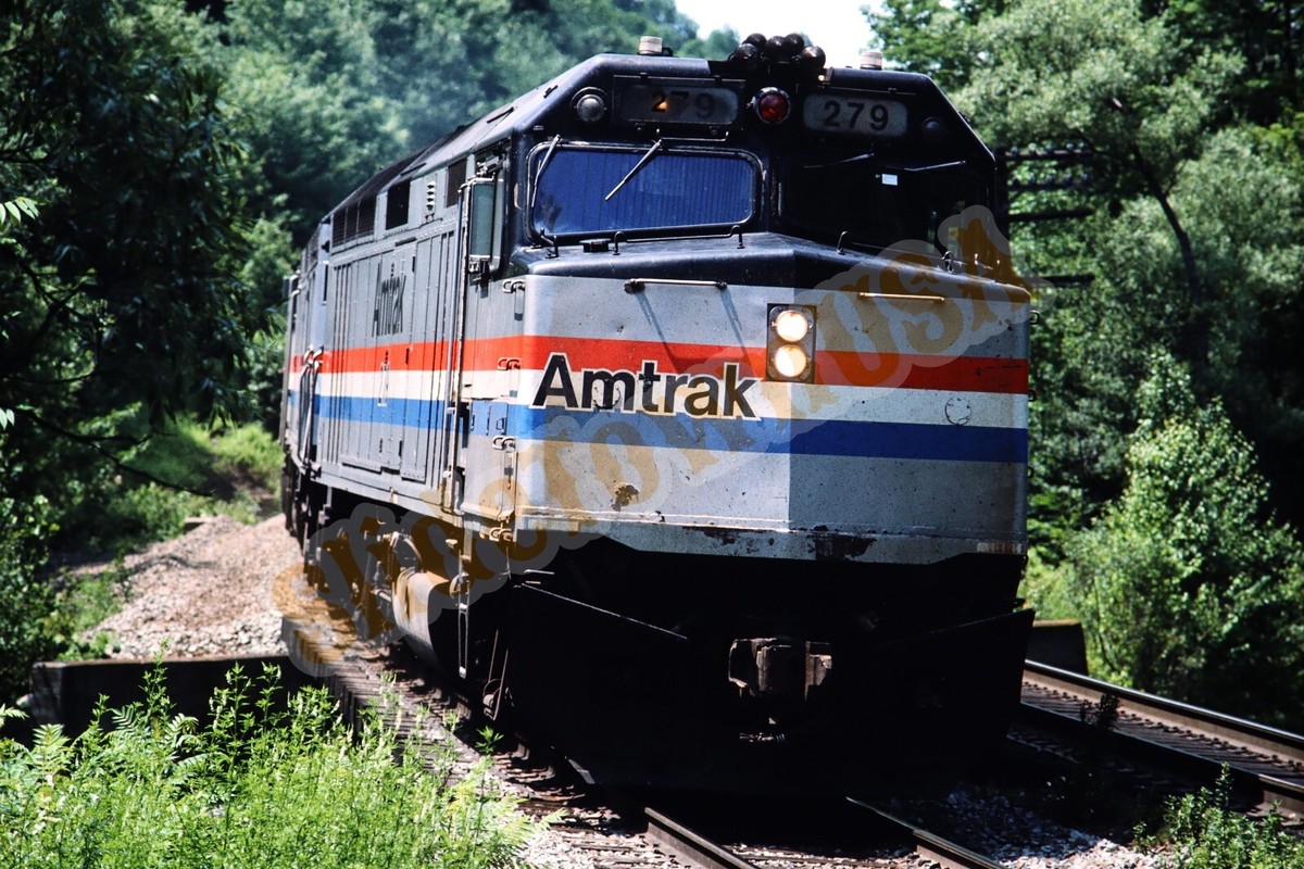 Vtg 1989 Train Slide 279 AMTK Amtrak Engine X7S093 | eBay