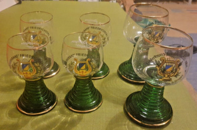 6 Römer Weingläser '' dem fleissigen Sänger '' Liederkranz Friedrichstal 1987