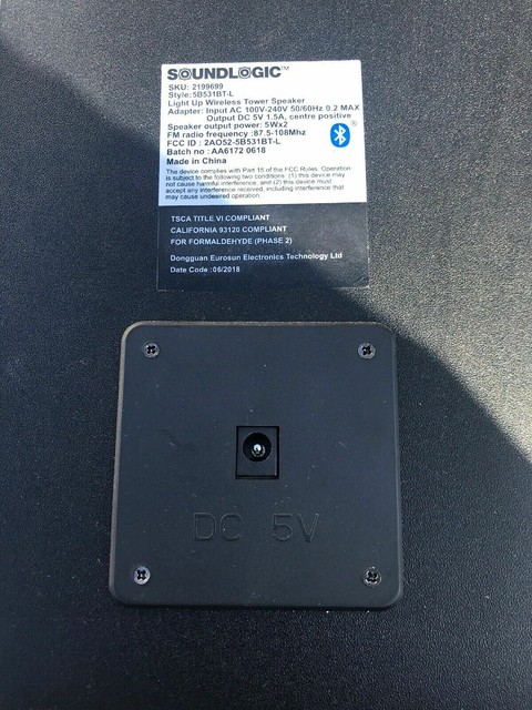 soundlogic light up wireless tower speaker