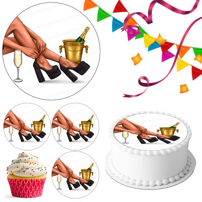 Sekt Tortenaufleger Party Deko essbar Geburtstag Geschenk Feier Cupcake