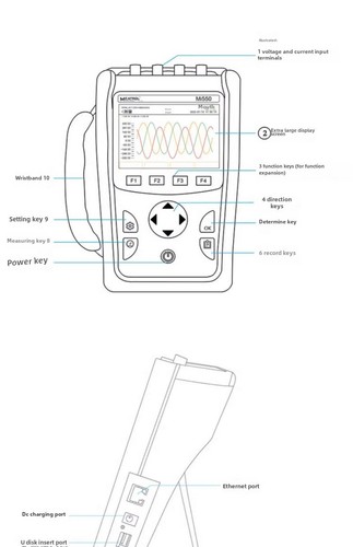 Power Quality Analyzer Mi550 Handheld Three-phase Power Voltage and Current - Picture 17 of 35