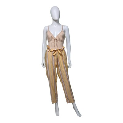 SOHO A New York & Co. Belted Paper Bag Pants Multi M